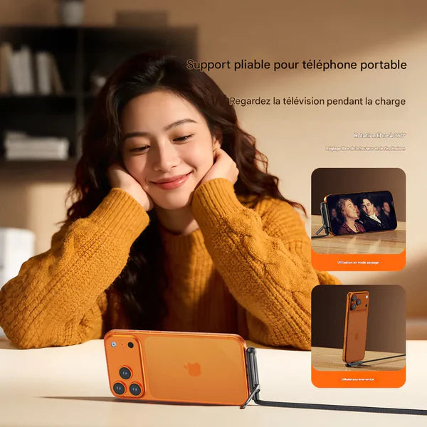 Câble intelligent 2-en-1 : charge rapide & support intégré – Type-C et iphone240W