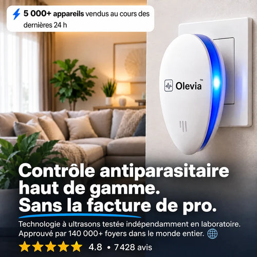 Répulsif Antiparasitaire à Ultrasons – Éliminez définitivement plus de 14 nuisibles